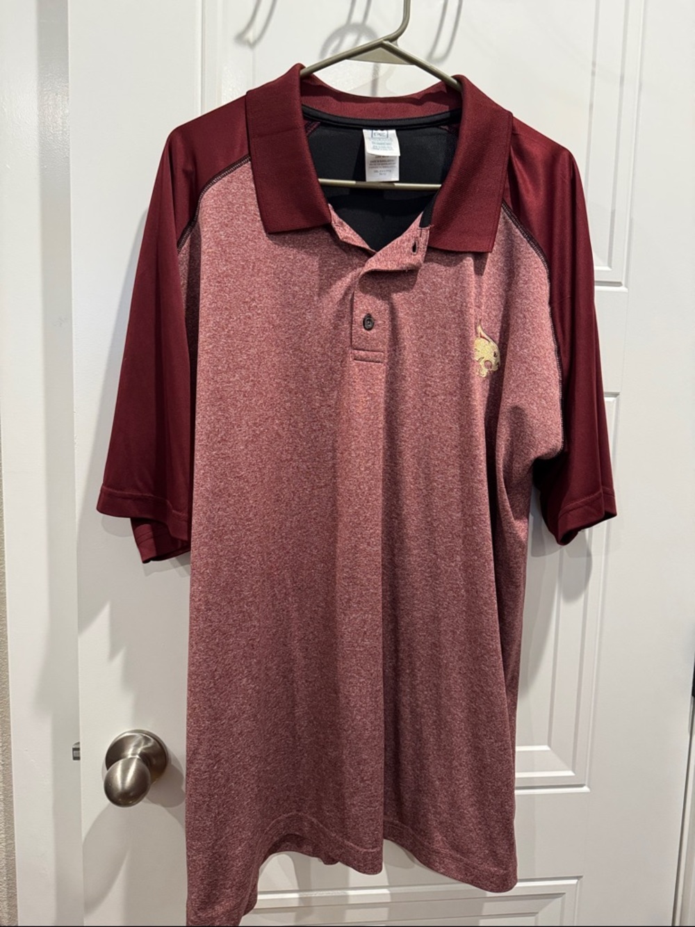 Texas State Bobcats Pro Edge Maroon Contrast Raglan Polo